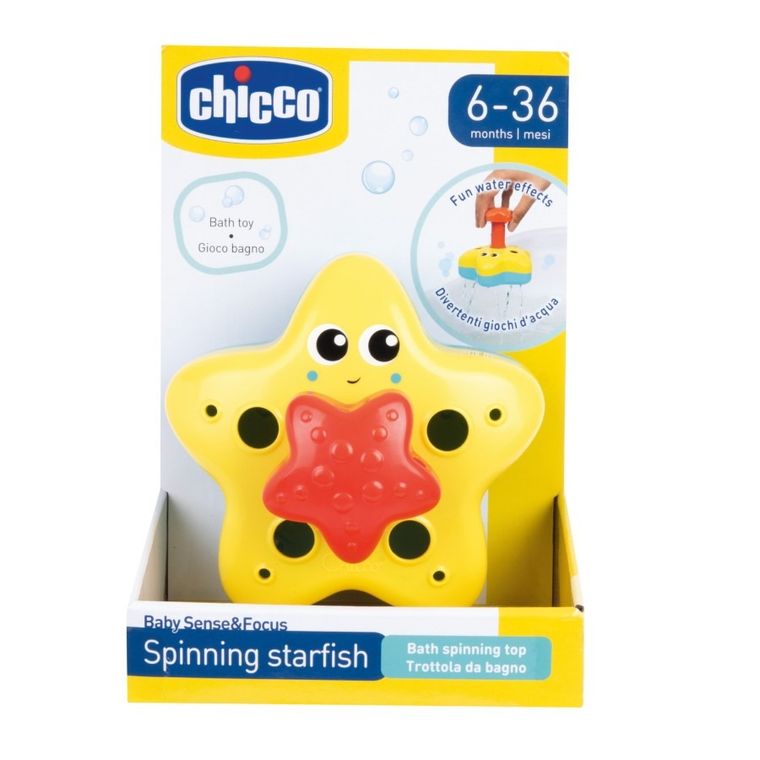 Chicco, Baby Sense & Focus, wirująca rozgwiazda, zabawka do kąpieli