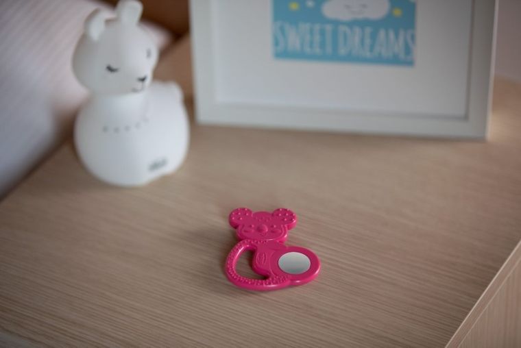 Chicco, Koala, gryzak ze stalą nierdzewną, różowy