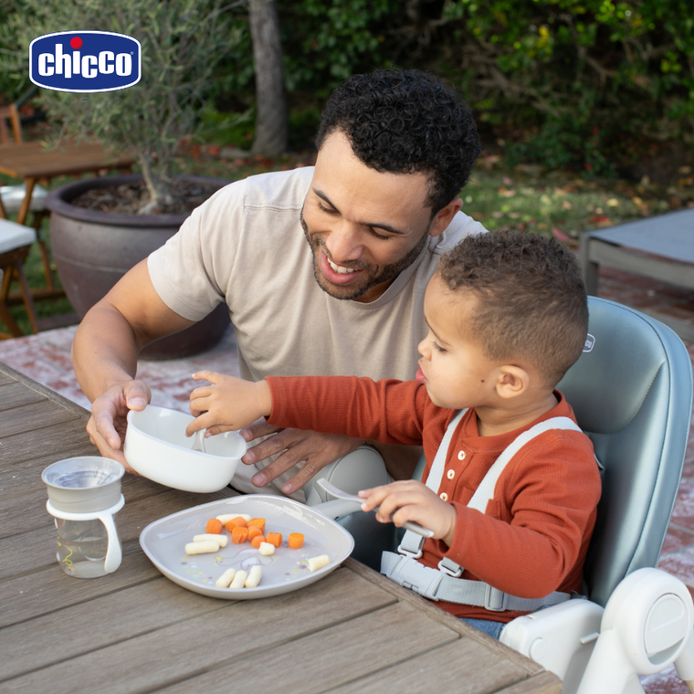 Chicco, miseczka z pokrywką, szara, 6m+