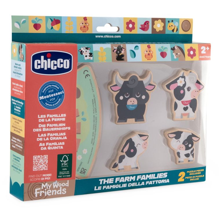 Chicco, My Wood Friends, Rodzina z Farmy - Krówki