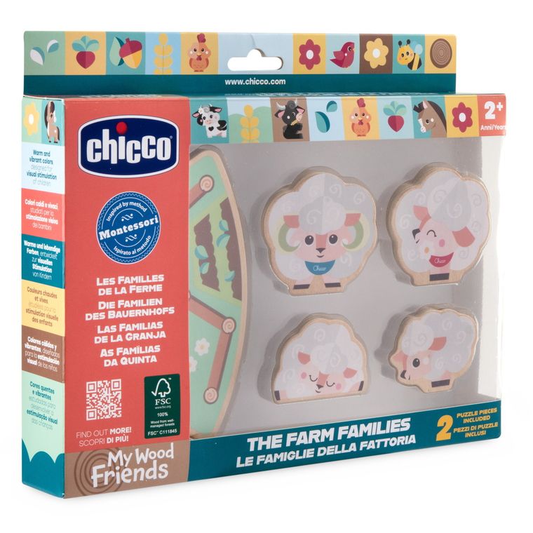 Chicco, My Wood Friends, Rodzina z Farmy - Owieczki