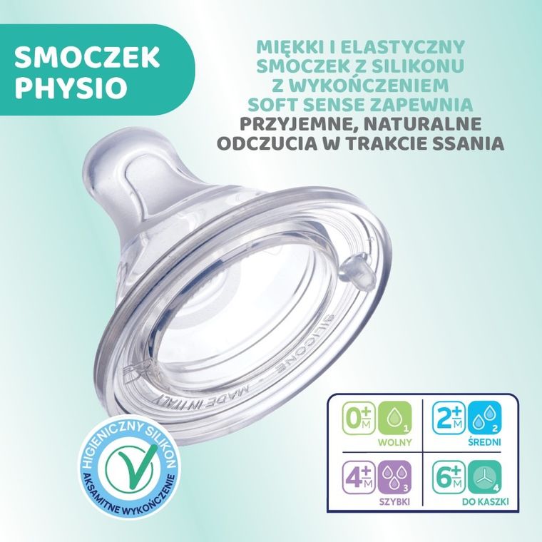 Chicco, Perfect5, butelka antykolkowa, pink, 2m+, 240 ml