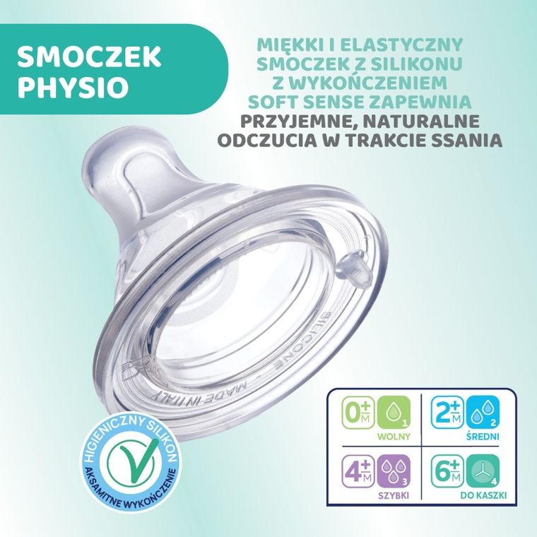 Chicco, Perfect5, butelka antykolkowa, yellow, 4m+, 300 ml