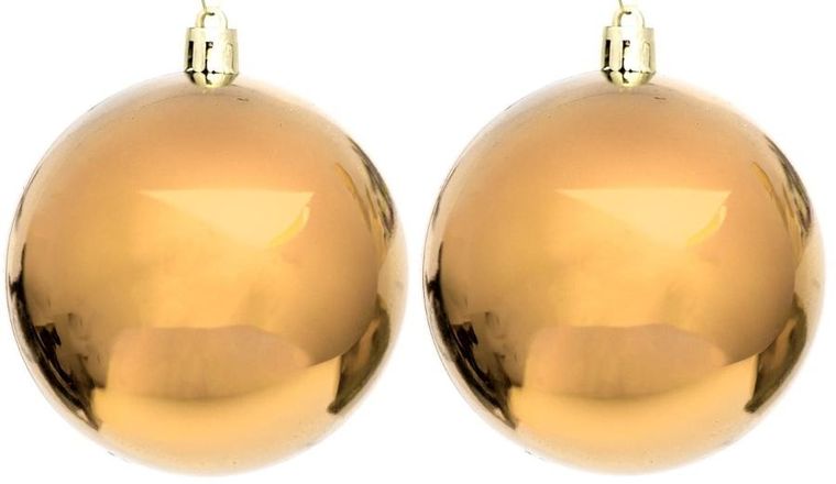 Christmas Decoration, bombka dekoracyjna, plastikowa, bezpieczna, złoty, 60 mm, 12 szt.
