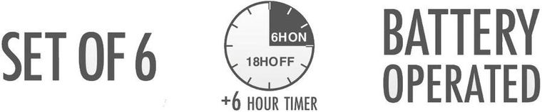 Christmas Decoration, lampki zewnętrzne laski świąteczne, Candy, 6 szt.