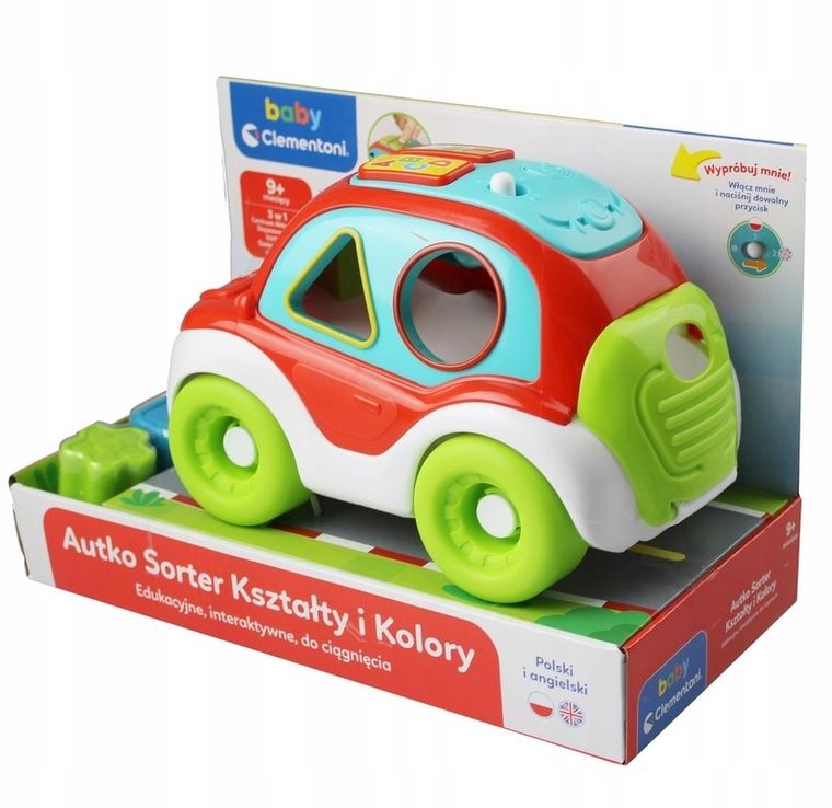Clementoni, Baby, Autko sorter kształty i kolory, zabawka niemowlęca