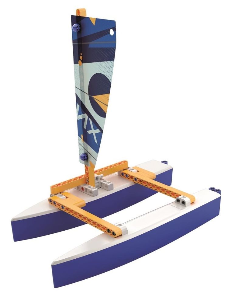 Clementoni, Naukowa Zabawa, Laboratorium Mechaniki, pływający trimaran, zestaw konstrukcyjny