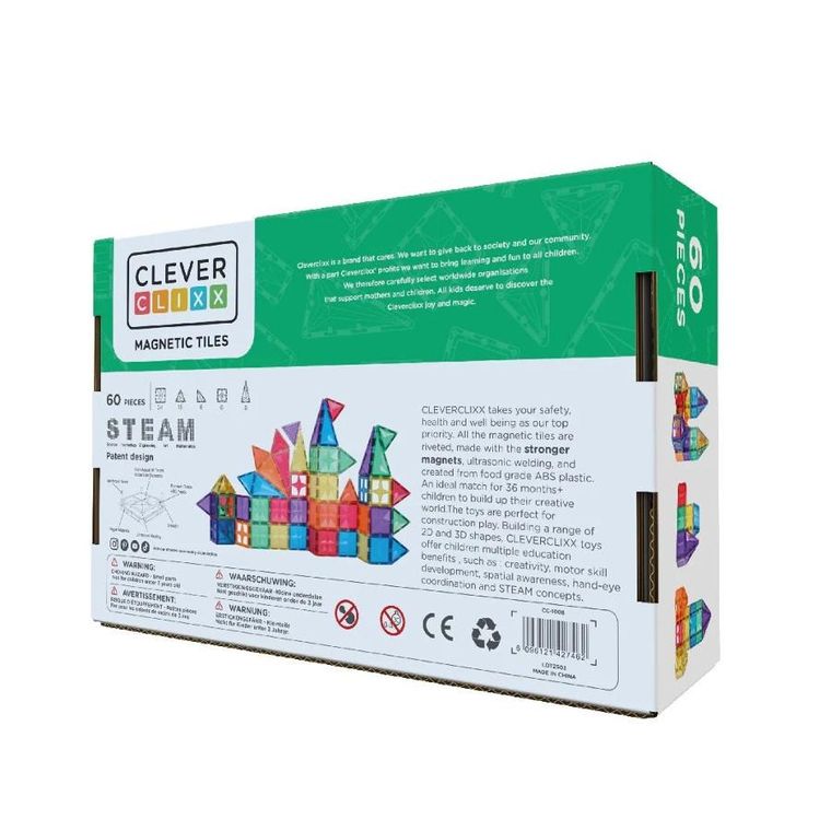 Cleverclixx, Original Intense Pack, klocki magnetyczne, 60 elementów