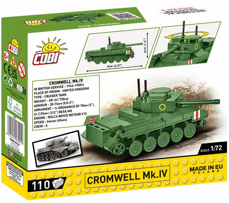 Cobi, Historical Collection WWII, Cromwell Mk.IV, klocki, 1:72, 110 elementów