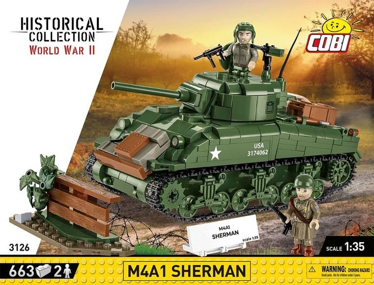 Cobi, Historical Collection WWII, M4A1 Sherman, klocki, 663 elementy