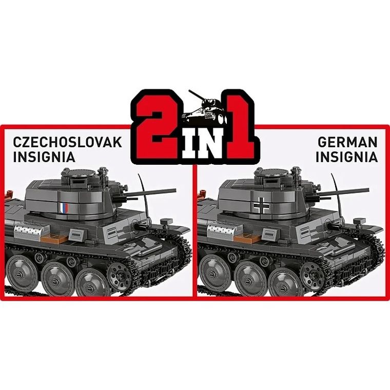 Cobi, Historical Collection, WWII, Panzer, 38(T)/CKD LT VZ.38, klocki, 1:28, 690 elementów