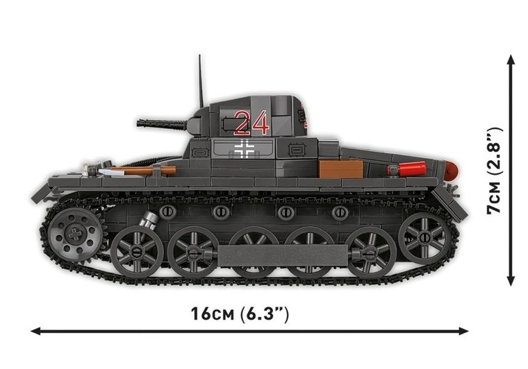Cobi, Historical Collection, WWII, Panzer I Ausf.B., klocki, 1:28, 654 elementów