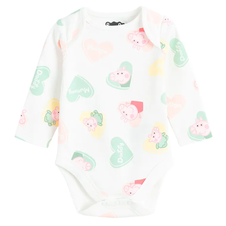 Cool Club, Body dziewczęce z długim rękawem, mix, Świnka Peppa, zestaw, 3 szt.