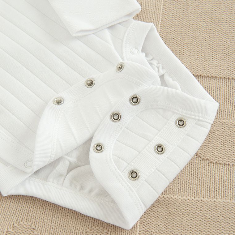 Cool Club, Body niemowlęce z długim rękawem, bawełna organiczna, białe, zestaw, 2 szt.