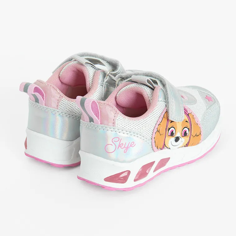 Cool Club, Buty sportowe dziewczęce, srebrne, świecąca podeszwa, Psi Patrol
