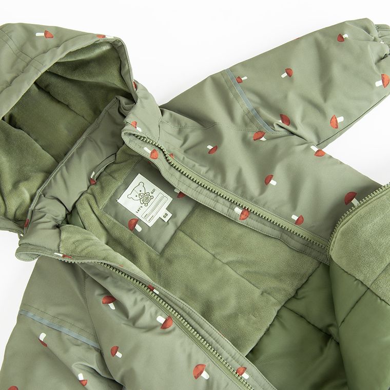 Cool Club, Kombinezon chłopięcy z kapturem, ocieplany, zielony