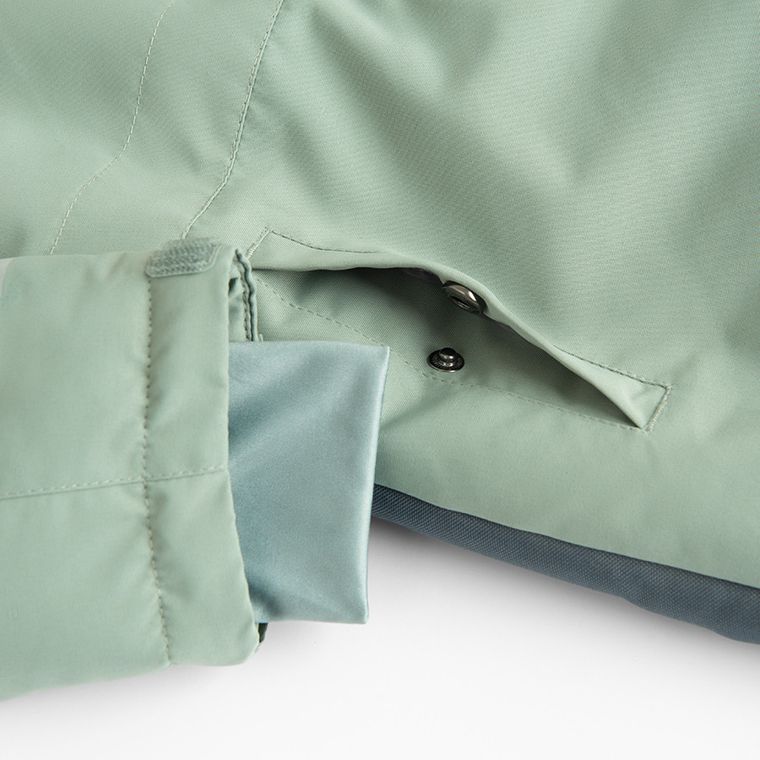 Cool Club, Kombinezon chłopięcy z kapturem, ocieplany, zielony