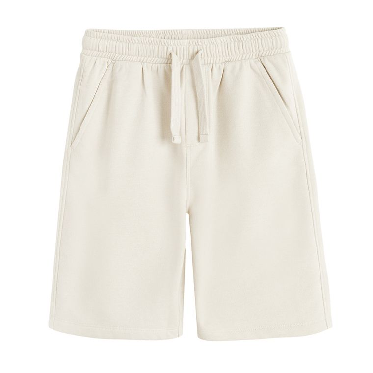 Cool Club, Komplet chłopięcy, Bluza ocieplana, Szorty, beżowy