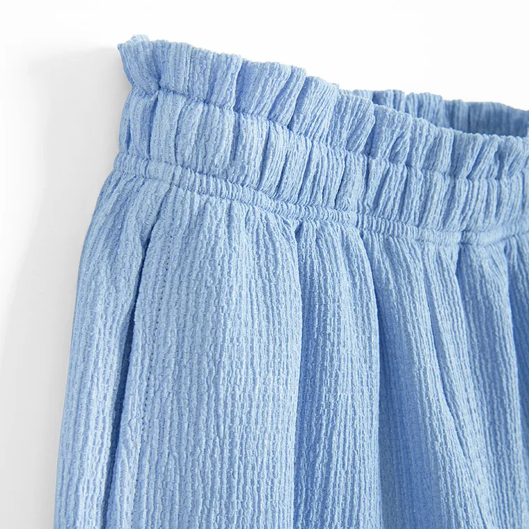 Cool Club, Komplet dziewczęcy, Bluzka bez rękawów, Spodnie materiałowe, wide, niebieski