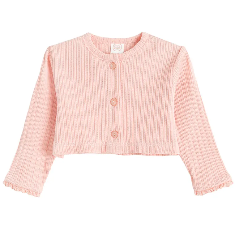 Cool Club, Komplet dziewczęcy, Body sukienka z krótkim rękawem, Bolerko, różowy