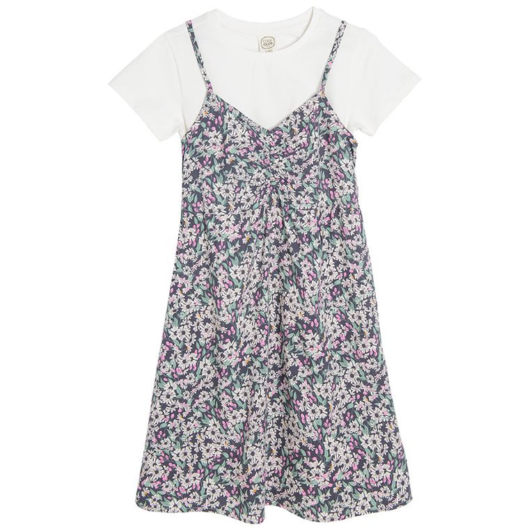 Cool Club, Komplet dziewczęcy, T-shirt, Sukienka na ramiączka, mix