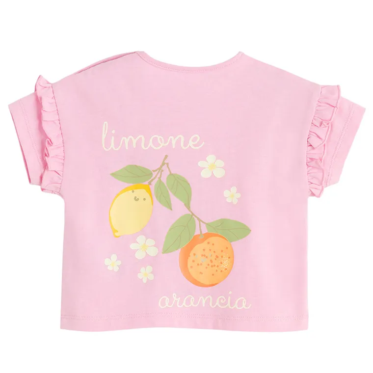 Cool Club, Komplet dziewczęcy, T-shirt, Szorty, różowy