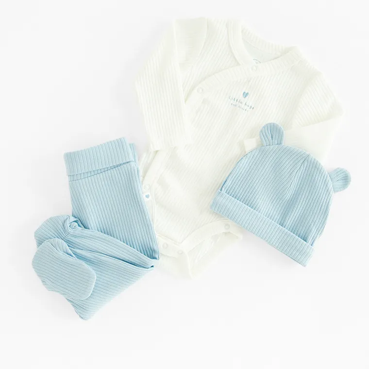 Cool Club, Komplet niemowlęcy, Body z długim rękawem, Półśpiochy, Czapka