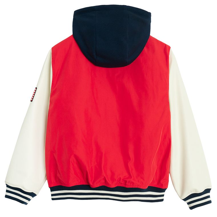 Cool Club, Kurtka bejsbolówka chłopięca z kapturem, oversize, czerwona, NASA