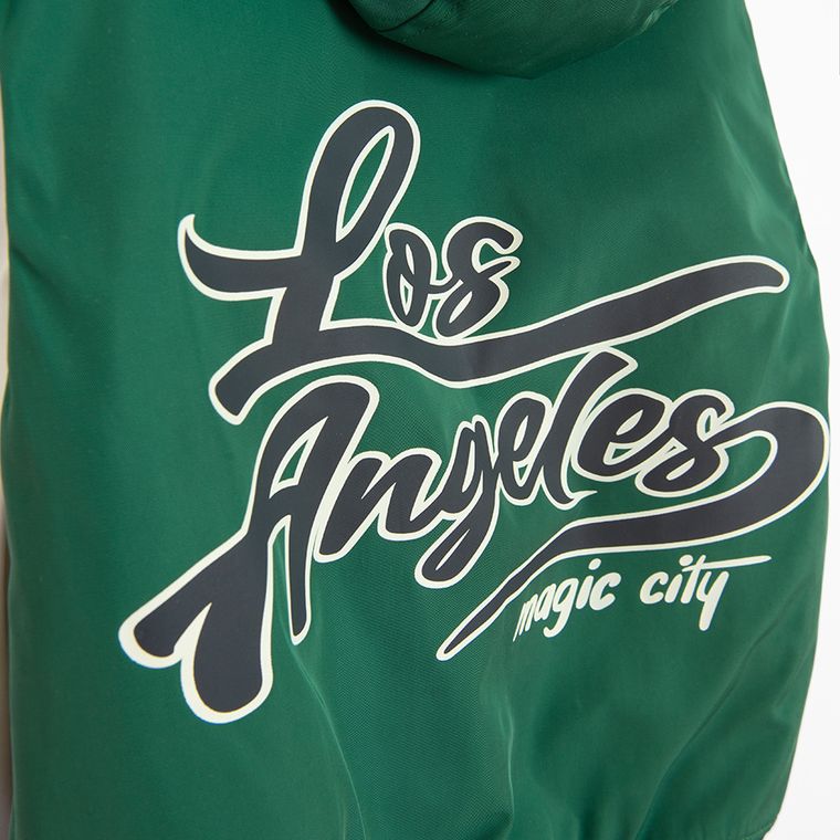 Cool Club, Kurtka bejsbolówka chłopięca z kapturem, oversize, zielona