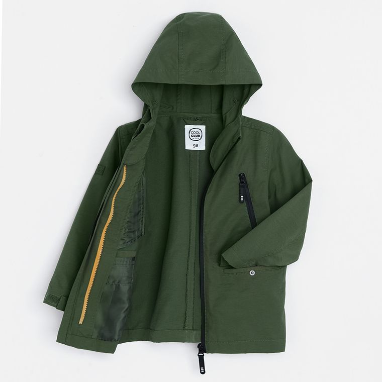 Cool Club, Kurtka chłopięca z kapturem, 3w1, zielono-musztardowa
