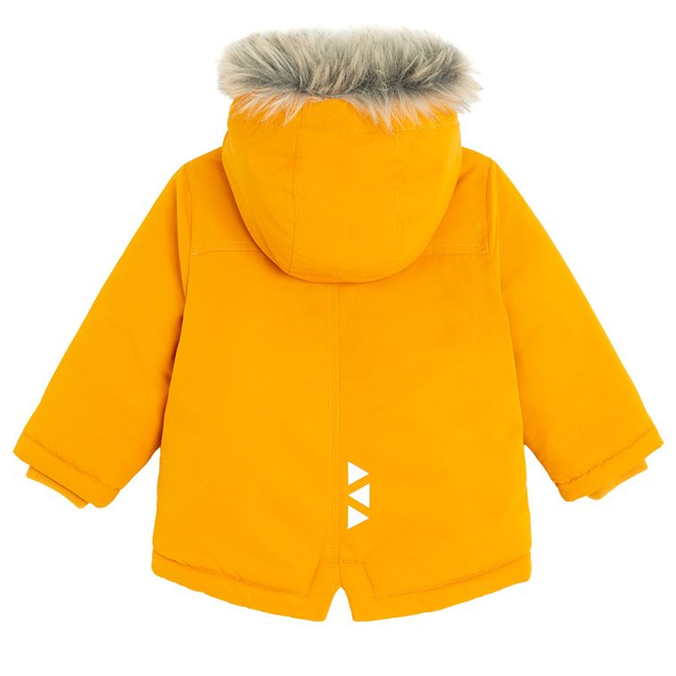 Cool Club, Kurtka chłopięca z kapturem, ocieplana, musztardowa