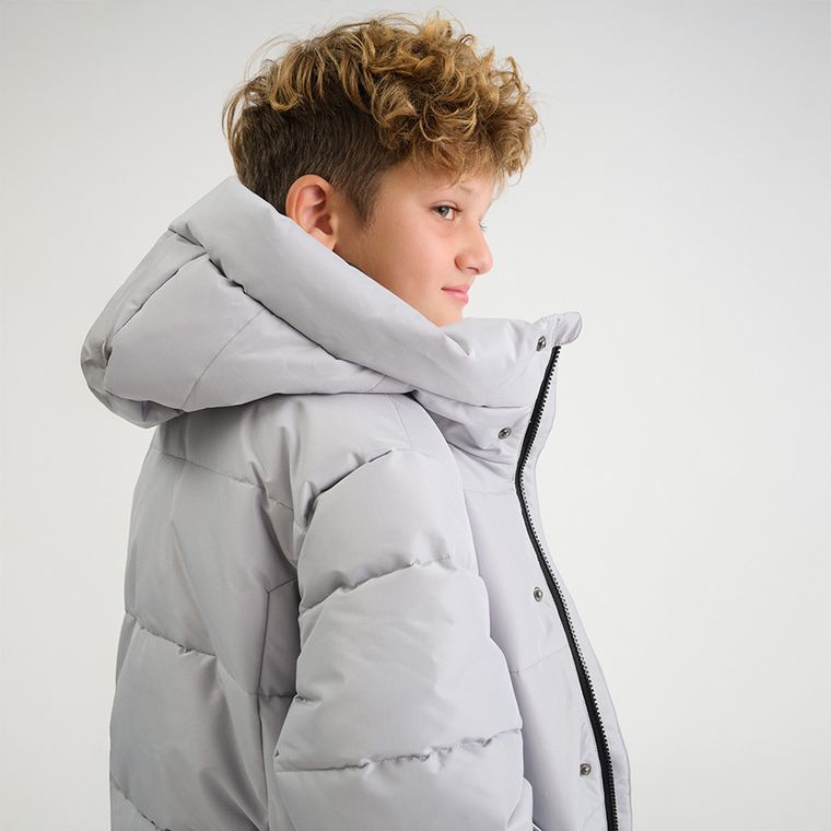 Cool Club, Kurtka chłopięca z kapturem, ocieplana, szara