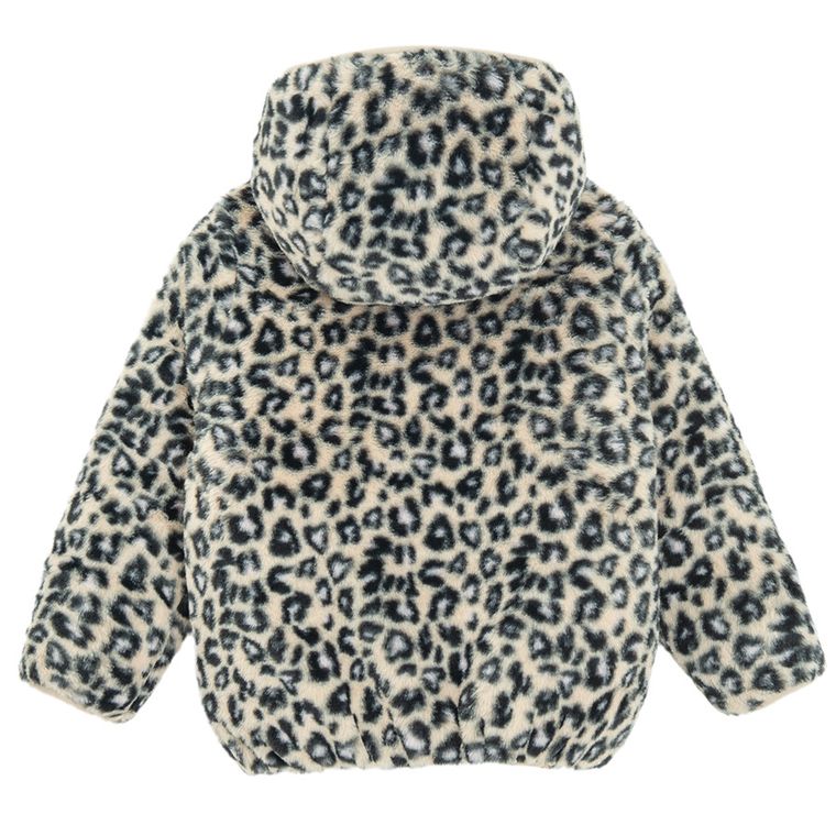 Cool Club, Kurtka dziewczęca z kapturem, dwustronna, ocieplana, beżowa