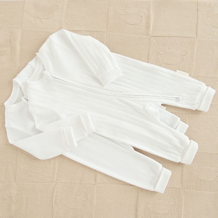 Cool Club, Pajac niemowlęcy, bawełna organiczna, biały, zestaw, 2 szt.