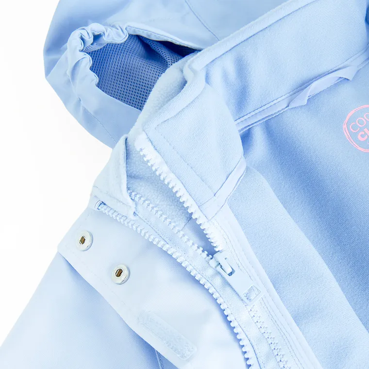 Cool Club, Przeciwdeszczowa kurtka dziewczęca z kapturem, 3w1, Bluza, rozpinana, polarowa, niebieska