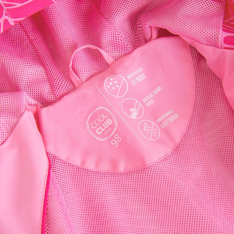 Cool Club, Przeciwdeszczowa kurtka dziewczęca z kapturem, różowa