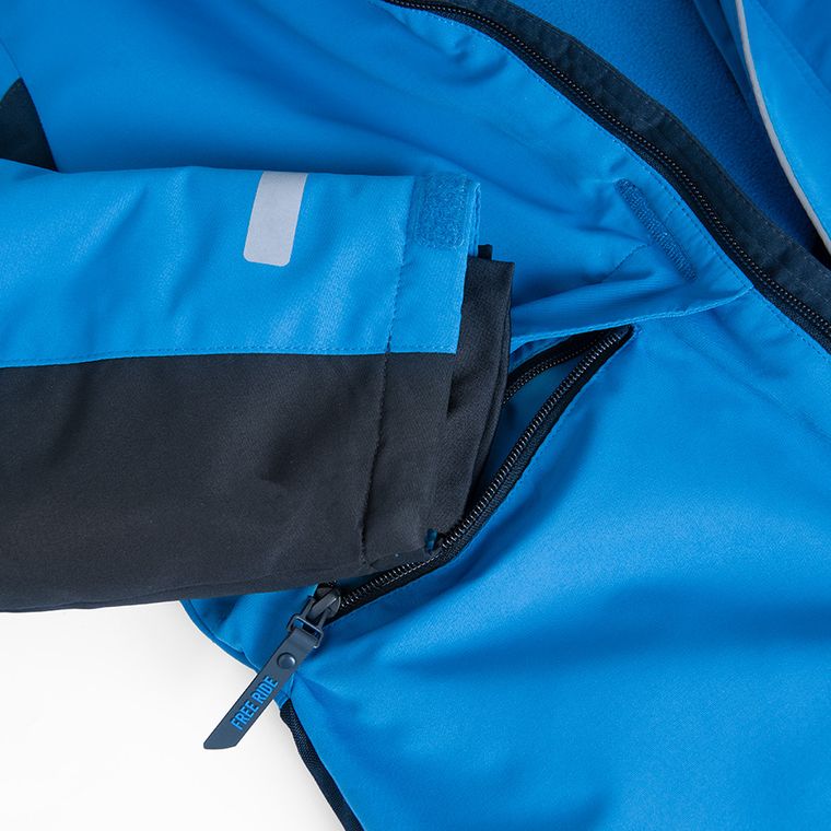 Cool Club, Wodoszczelny kombinezon narciarski chłopięcy z kapturem, ocieplany, niebieski