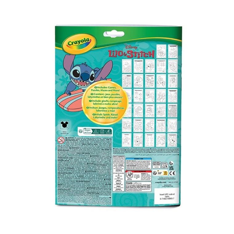 Crayola, Lilo i Stitch, kolorowanka z łamigłówkami i flamastrami