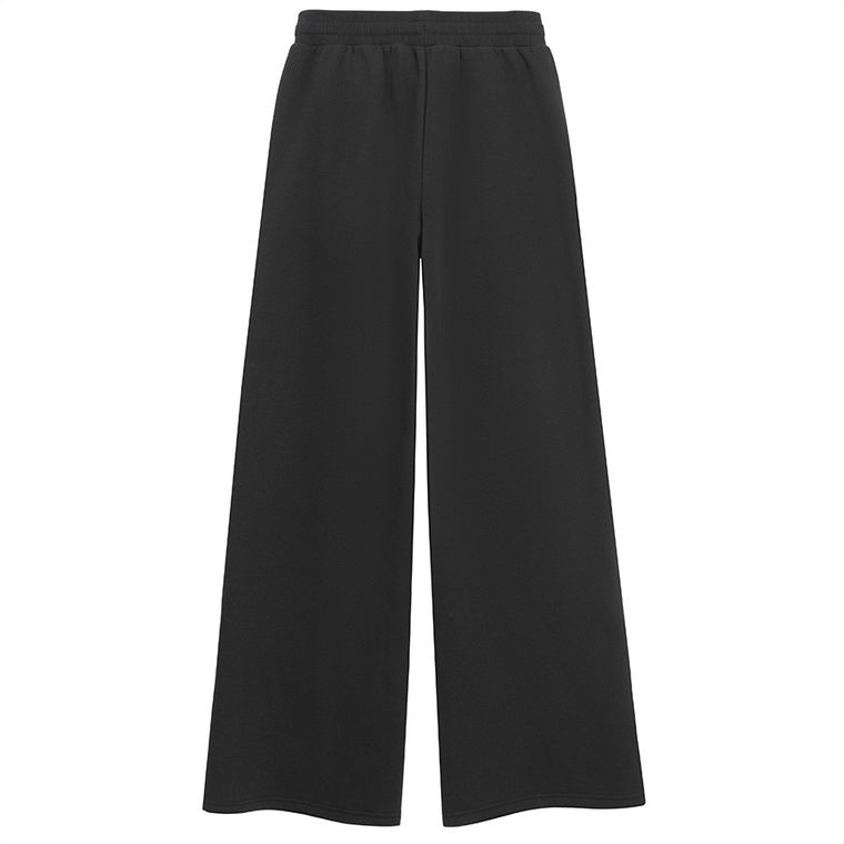 Czarne spodnie dresowe z szerokimi nogawkami NOWEAR