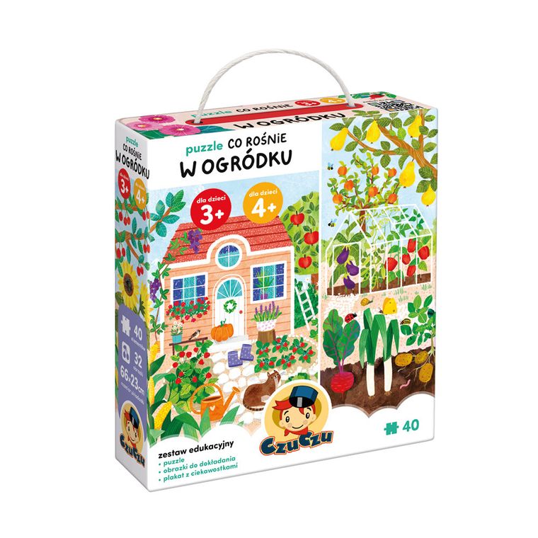 CzuCzu, Co rośnie w ogródku, puzzle, 40 elementów, obrazki, 3+,4+