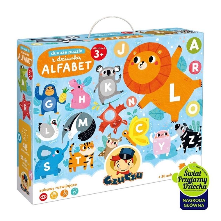 CzuCzu, Duuuże puzzle z dziurką. Alfabet + scenariusze zabaw, 48 elementów