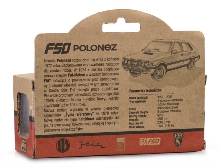 Daffi, Kolekcja Polskiej Motoryzacji, FSO Polonez, pojazd, model metalowy, biały, 1:43