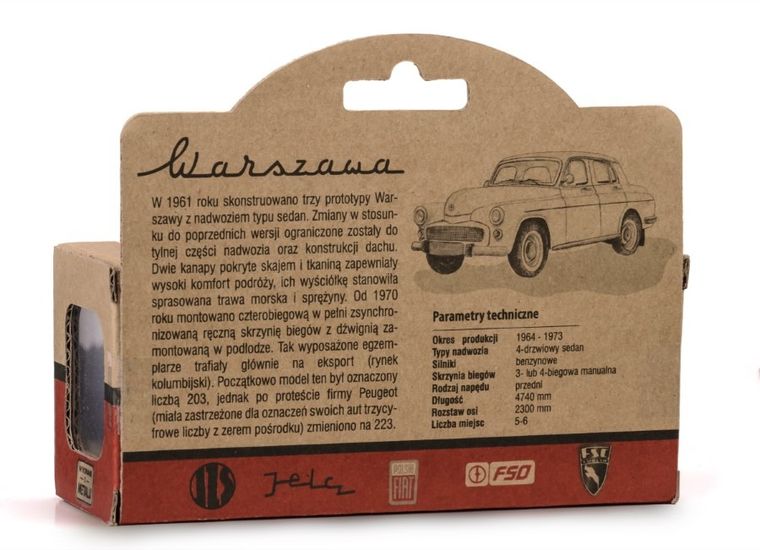 Daffi, Kolekcja Polskiej Motoryzacji, Warszawa 223, pojazd, model metalowy, niebieski, 1:43