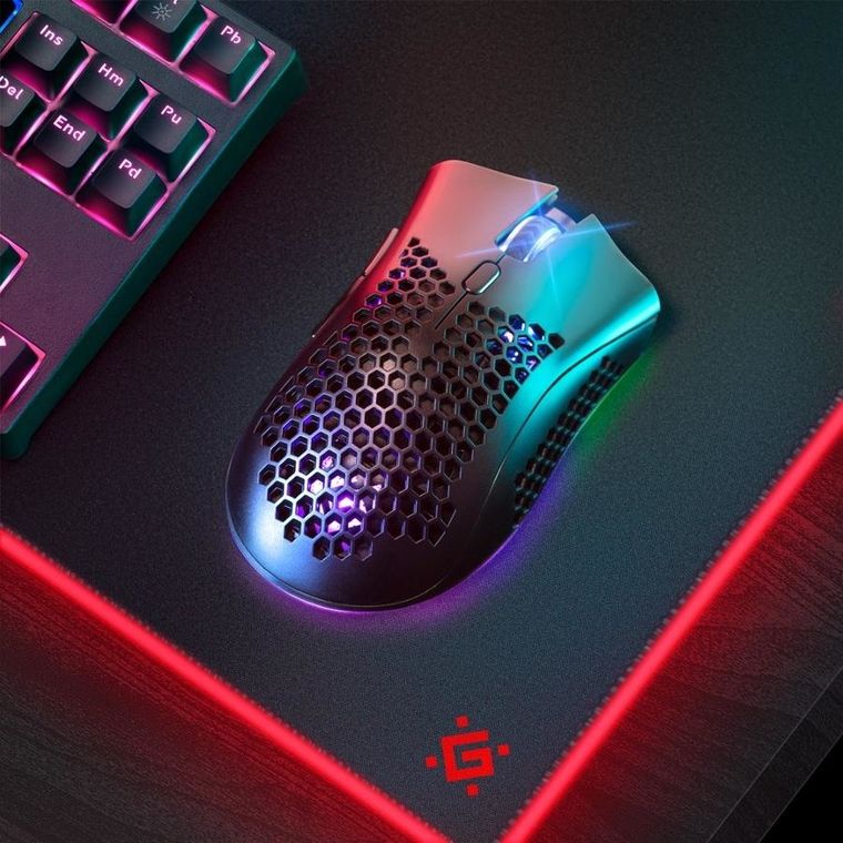 Defender, mysz bezprzewodowa, Warlock RF rgb, 2400dpi, 8p, 5 trybów podświetlenia, dziurowana, GM-709l