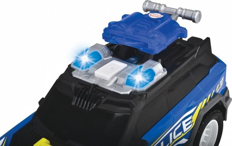 Dickie, policja, pojazd ratunkowy, światło i dźwięk, niebieski, 30 cm
