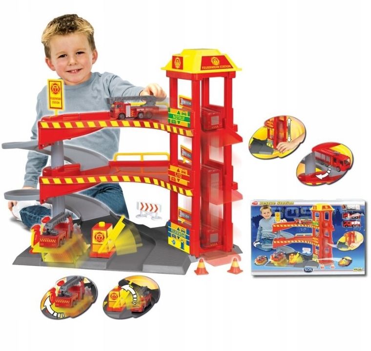 Dickie, Stacja Ratownicza, garaż z pojazdami, 41 cm