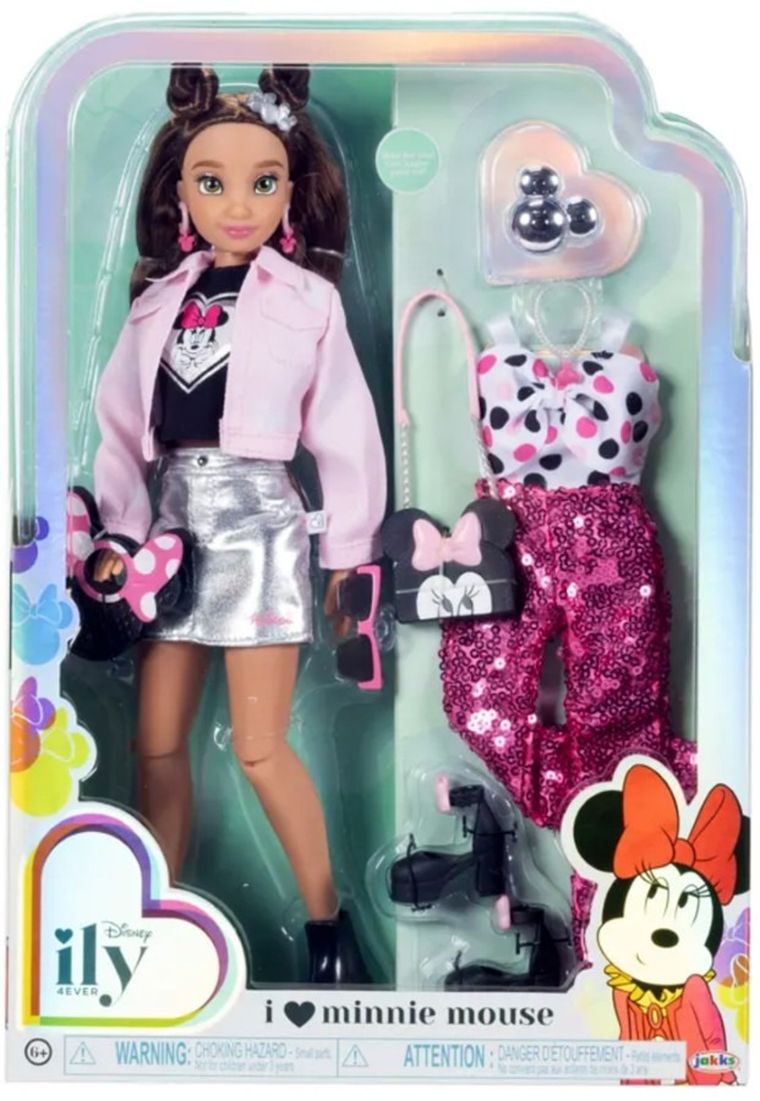 Disney ILY 4ever, lalka modowa z motywem Myszki Minnie i zestawem akcesoriów, 30 cm