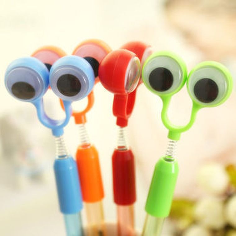 Długopis z wielkimi oczami, niebieski