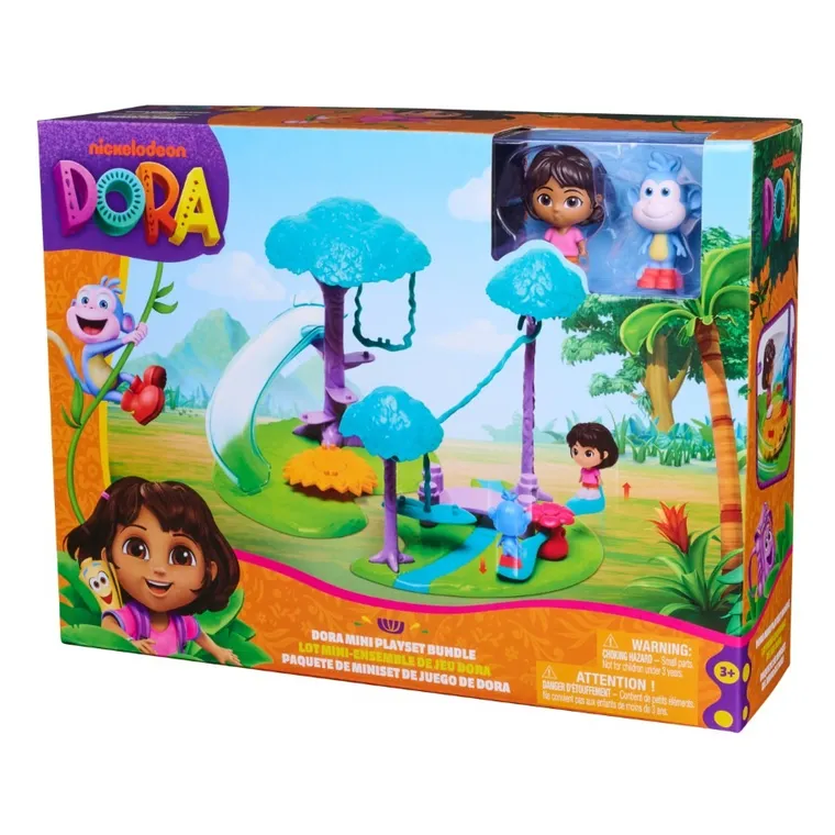 Dora poznaje świat, Mini Park Przygód w dżungli, zestaw z figurkami Dory i Butka