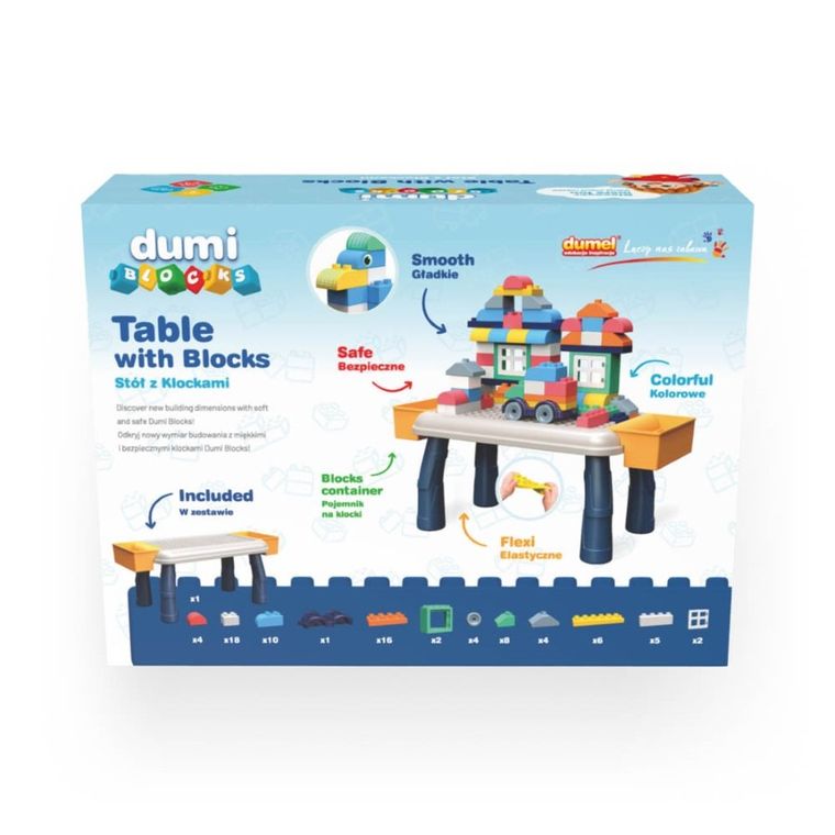Dumel, Dumi Blocks, stół z klockami, 80 elementów